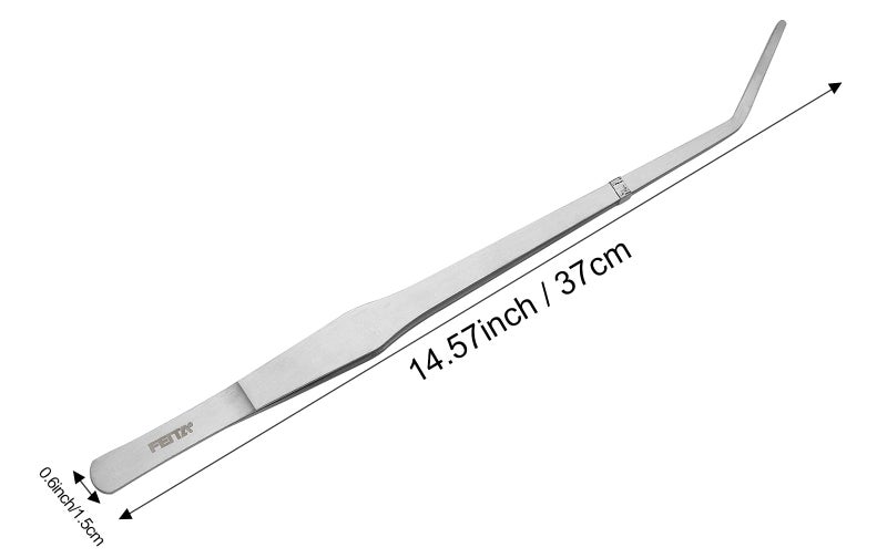 FEITA Extra Long 15 Inch Tweezer Stainless Steel Curved Tip for Aquarium Fishtank Aquascaping Tools, Aquarium Fishtank, Mega Reptile Feeding Tongs - Image 3